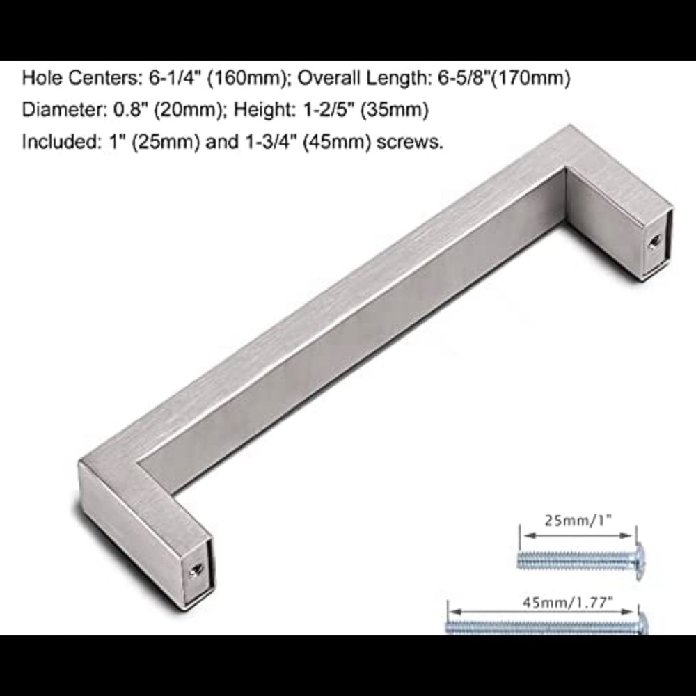 Brand New Draw Nickel Finish Pulls (Center to center length is 6 1/4 inches) - Picture 4 of 4
